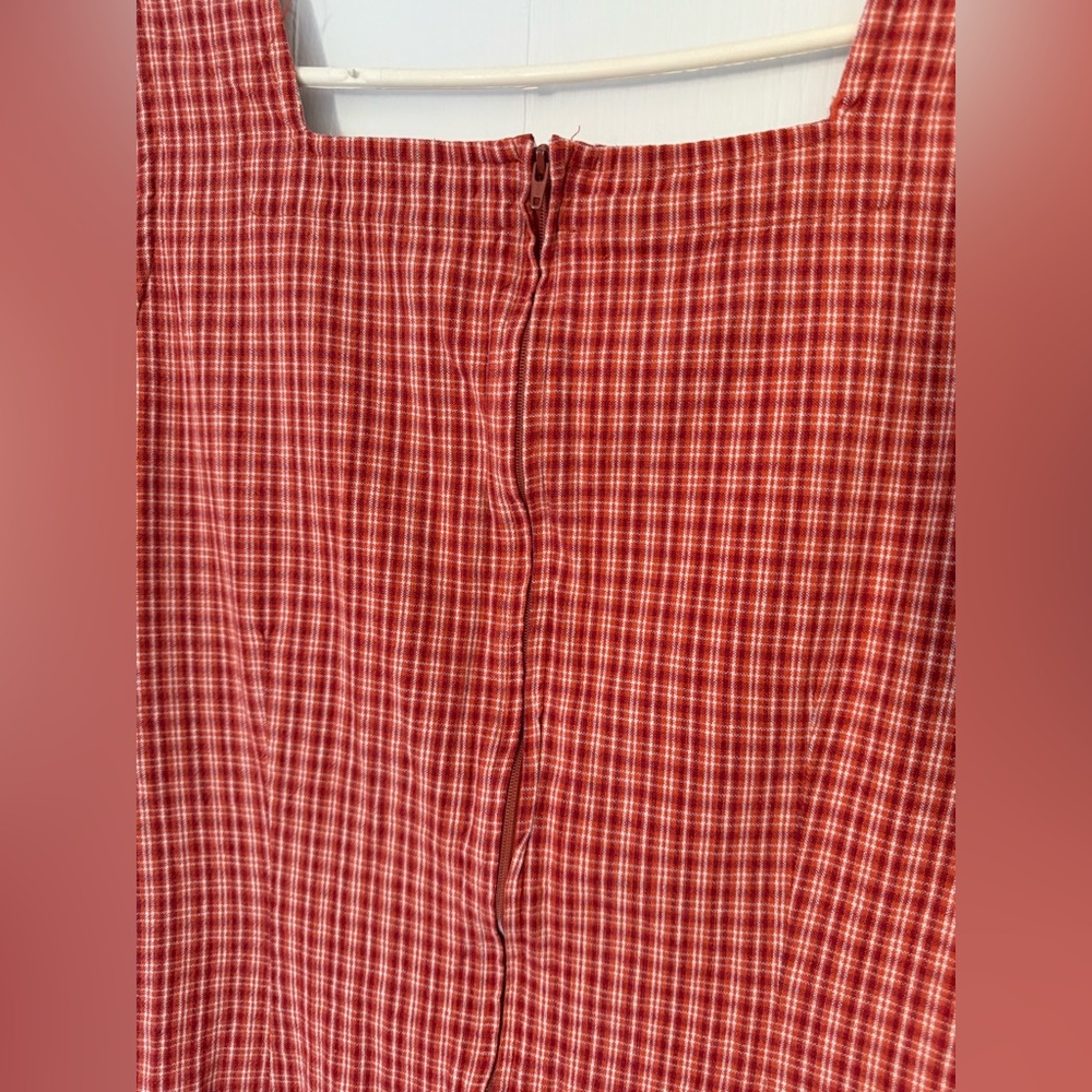 Vintage 90s Y2K Faded Glory Red Gingham Mini Dress - Picture 5 of 5
